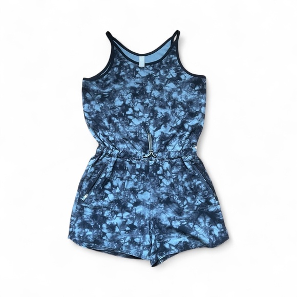 ATHLETA GIRL ON THE GO CAMO ROMPER Gray Tie Dye Sz XL 14 - Picture 1 of 9
